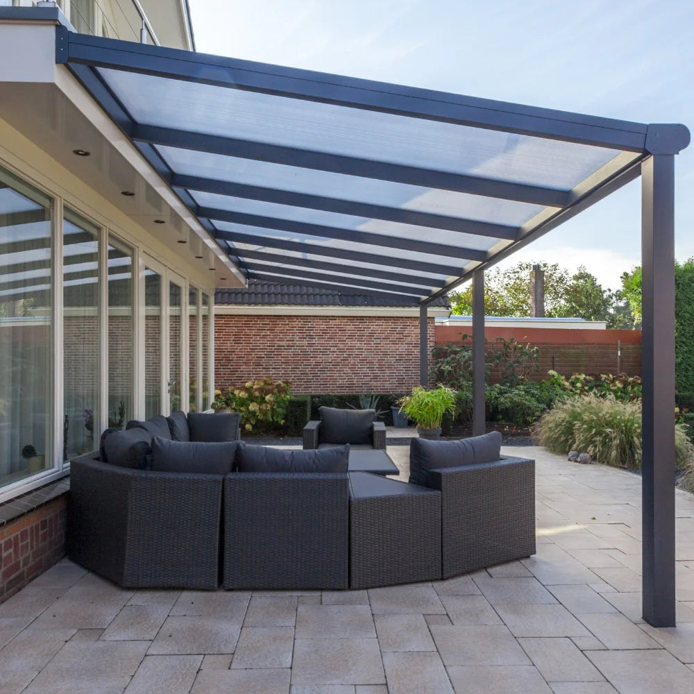 Deponti Pigato 4m wide polycarbonate roof veranda.