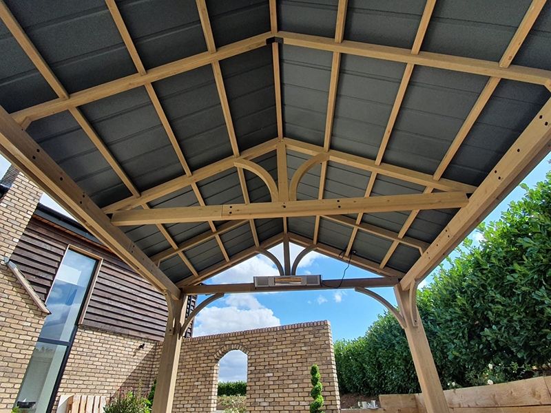 Cedar gazebo 3.66m wide x 4.28m long