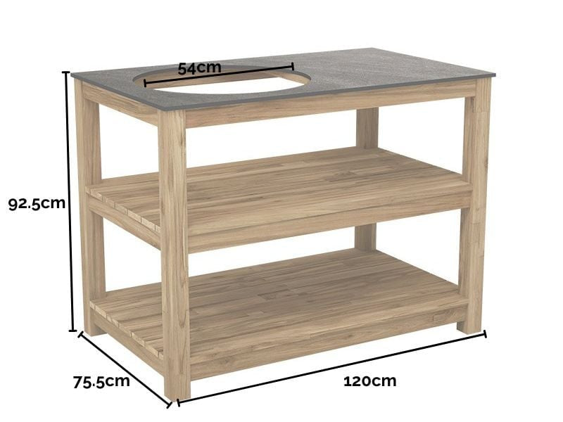 Bali big green egg table (excludes bbq)