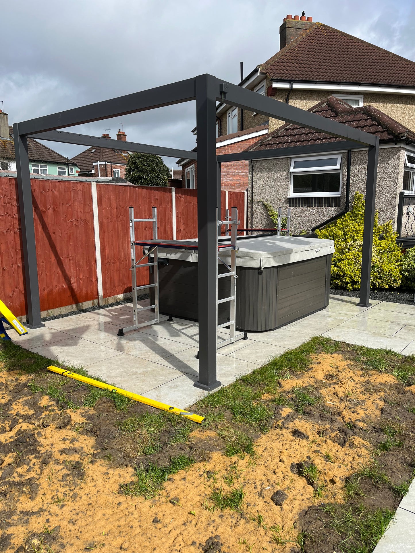 Nova Proteus lite metal pergola 3 x 3 m grey