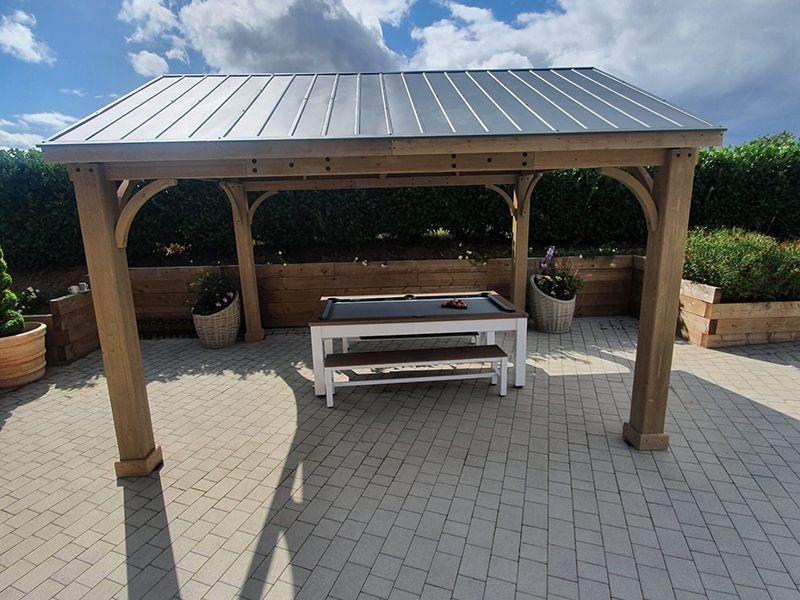 Cedar gazebo 3.66m wide x 4.28m long