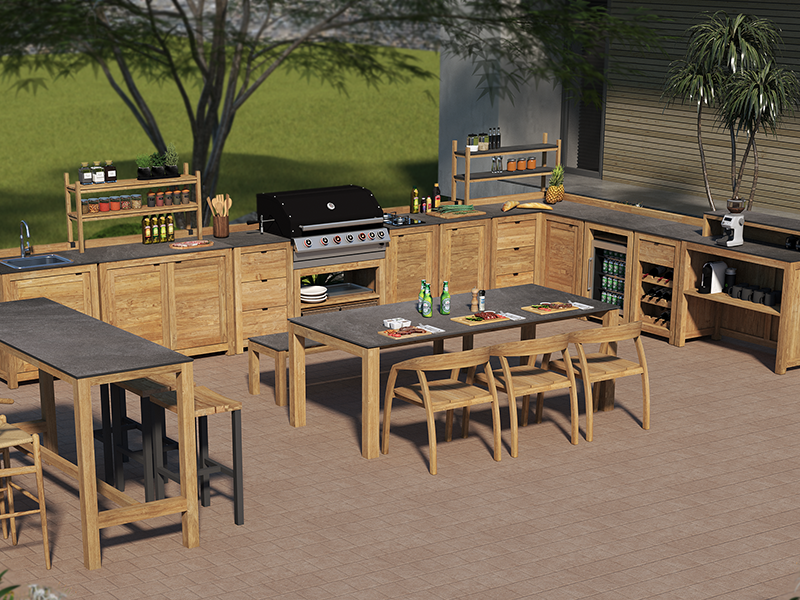 Bali kitchen shelving unit