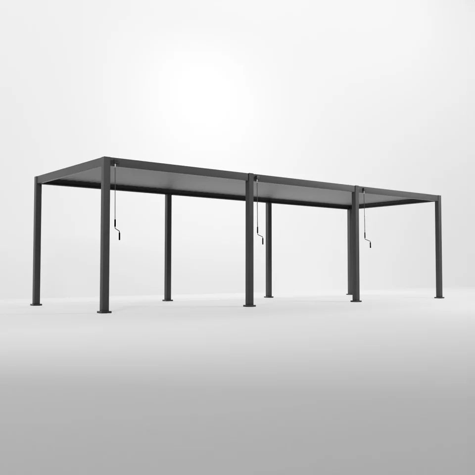 Nova Titan Aluminium Pergolas in Grey.