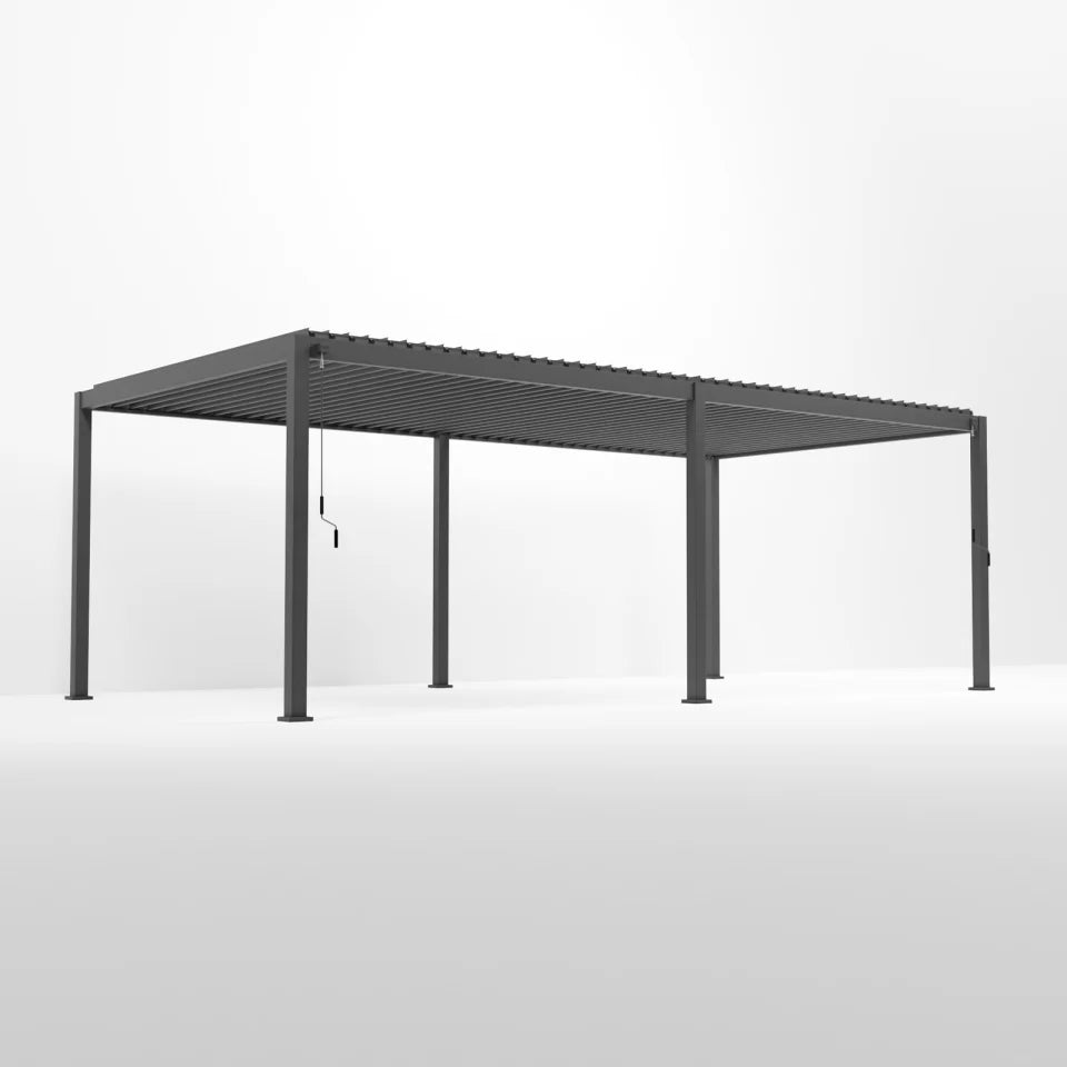 Nova Titan Aluminium Pergolas in Grey.