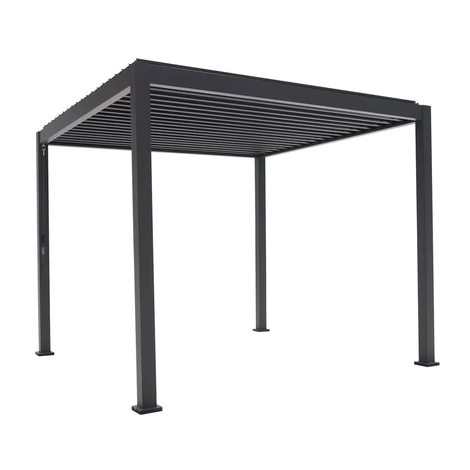 Proteus Metal Pergola in Graphite Grey - 4.0m x 3.0m Free Standing