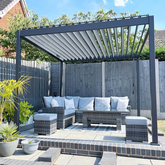 Nova Proteus lite metal pergola 3 x 3 m grey