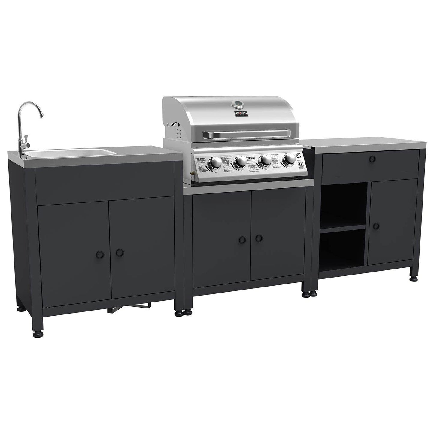 Cabinologist Texas All Star Outdoor Kitchen Modular - 4 Burner Gas BBQ Grill