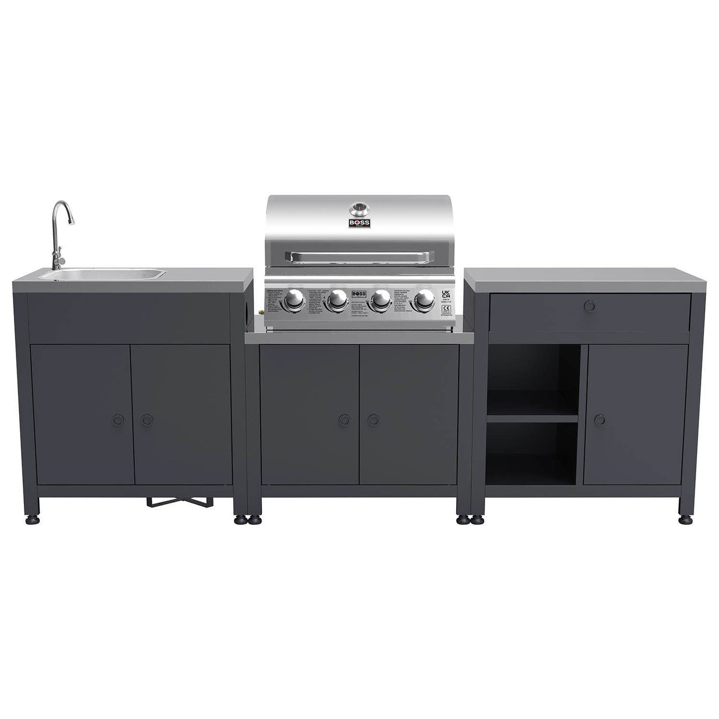 Cabinologist Texas All Star Outdoor Kitchen Modular - 4 Burner Gas BBQ Grill