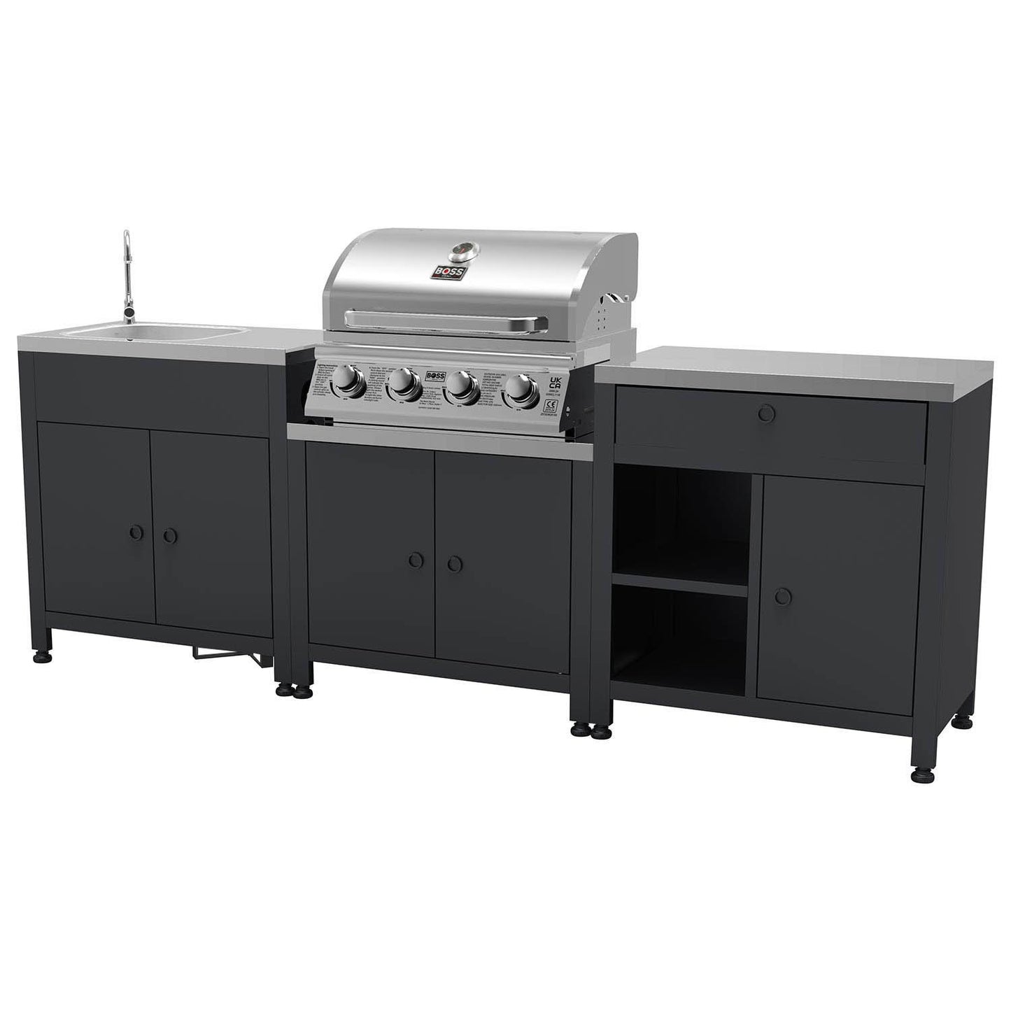 Cabinologist Texas All Star Outdoor Kitchen Modular - 4 Burner Gas BBQ Grill