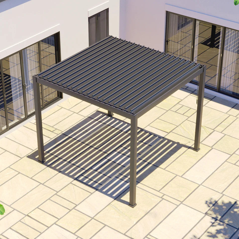 Nova Proteus lite metal pergola 3 x 3 m grey