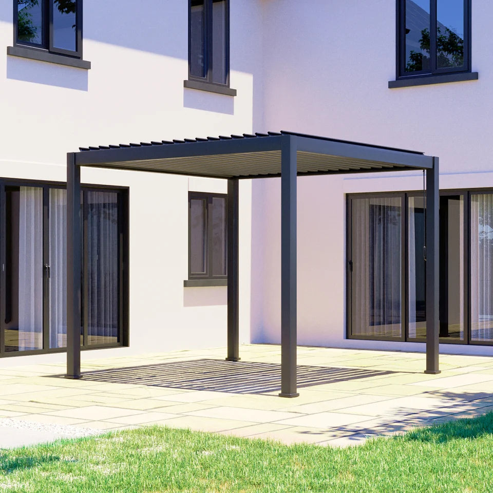 Nova Proteus lite metal pergola 3 x 3 m grey