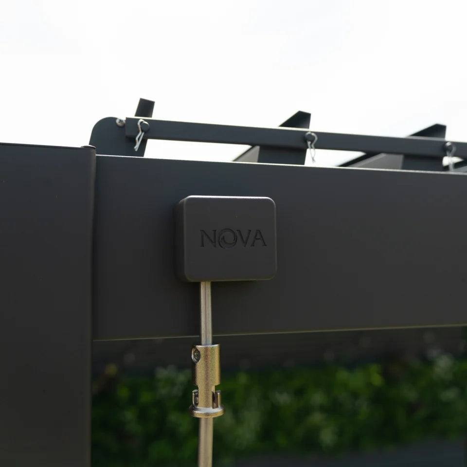 Nova Titan Aluminium Pergolas in Grey.