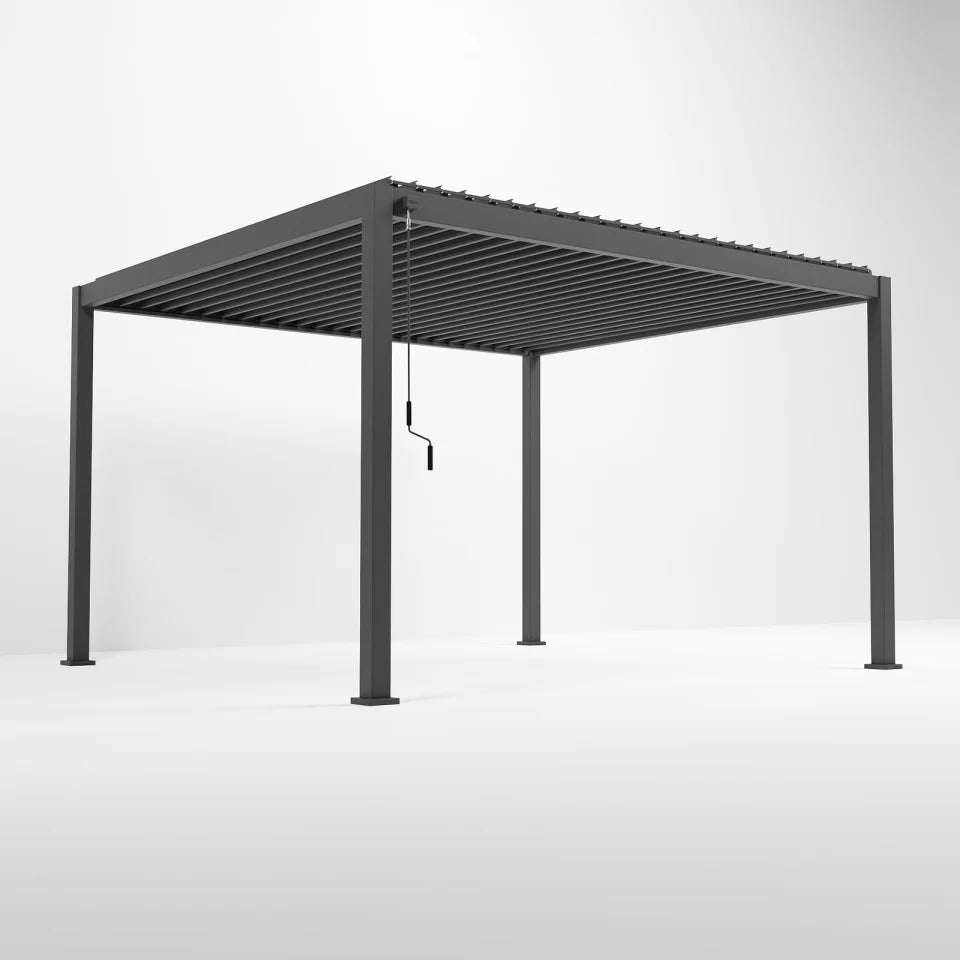 Nova Titan Aluminium Pergolas in Grey.