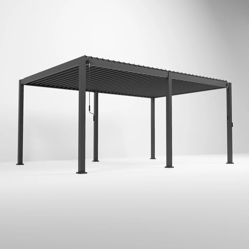 Nova Titan Aluminium Pergolas in Grey.