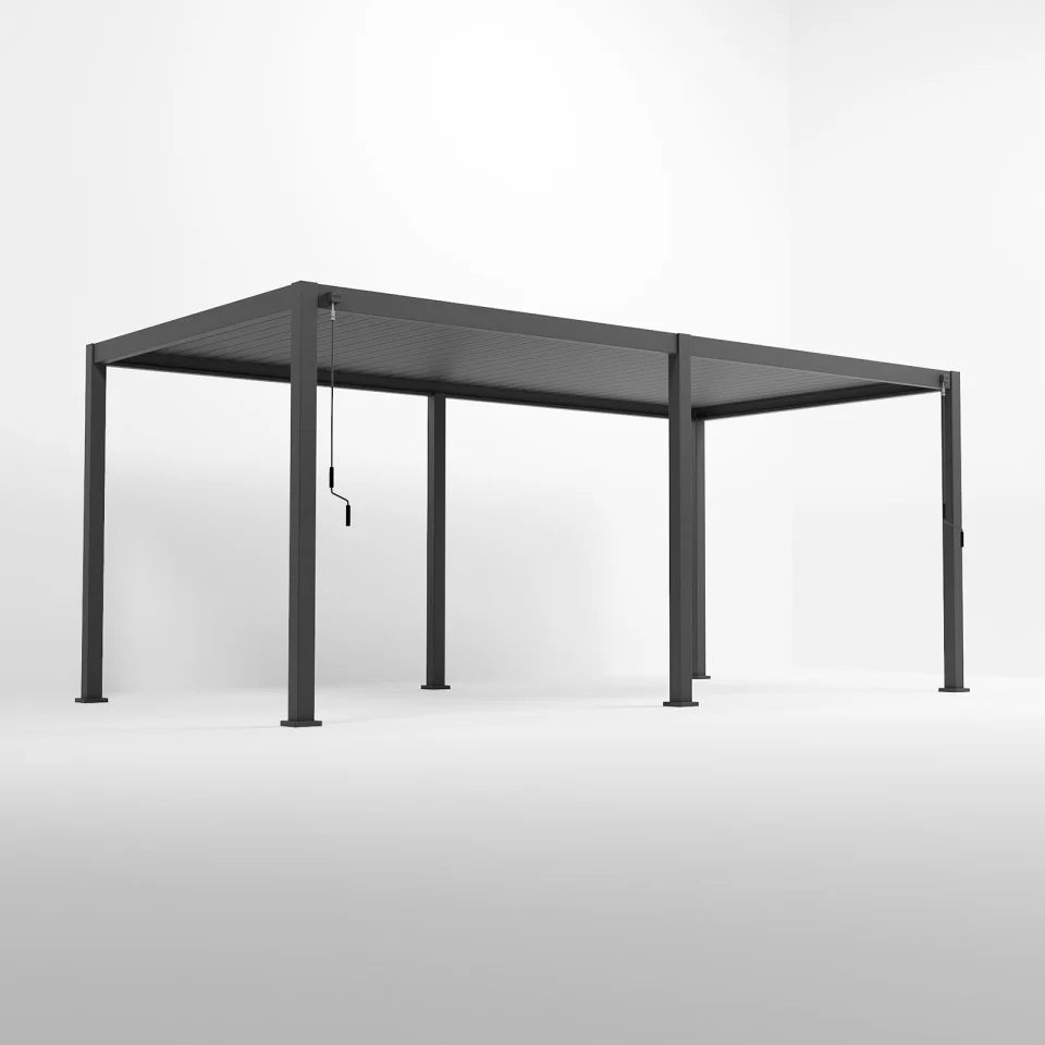 Nova Titan Aluminium Pergolas in Grey.