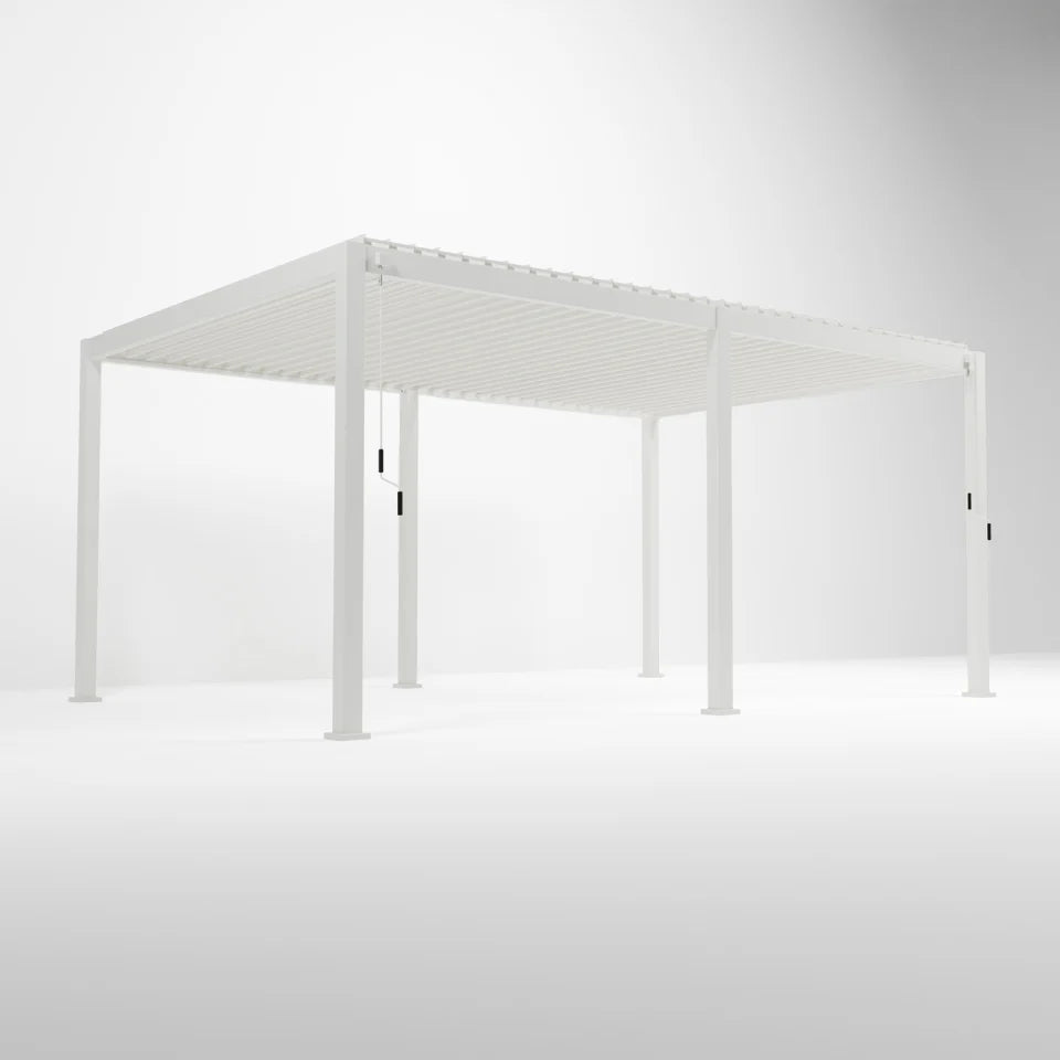 Nova Titan Aluminium Pergolas in Chalk white