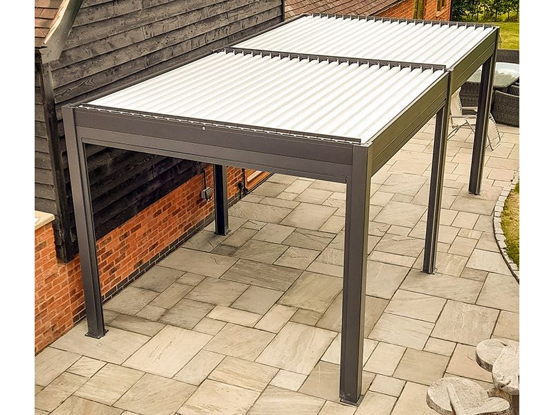 Eclipse 3.5 x 5 m LED motorised Bioclimatic pergola.