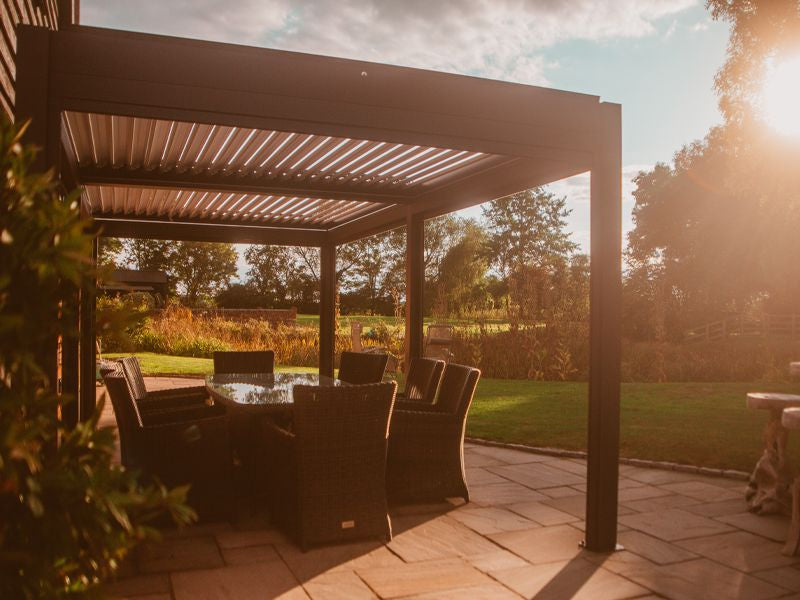 Eclipse 4 x 6 m LED motorised Bioclimatic pergola .