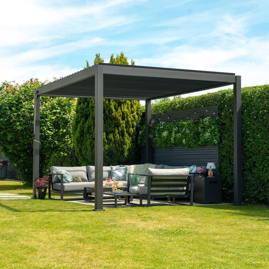Nova Titan 3 x 3m manual opening pergola - grey
