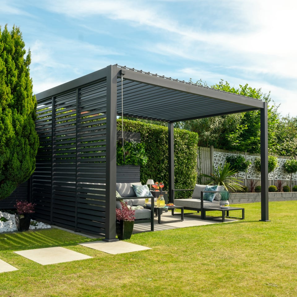 Nova Titan 3 x 3m manual opening pergola - grey