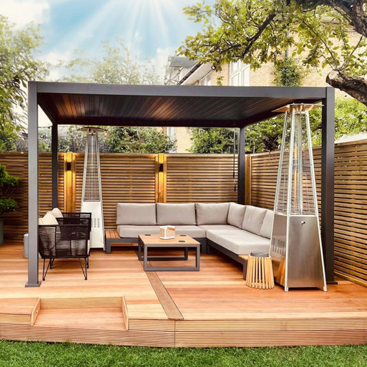 Nova Titan 4 x 3m manual opening pergola - grey