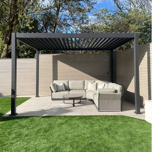 Nova Titan 4 x 3.6m manual opening pergola - grey