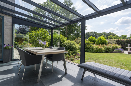 Deponti Pigato glass roof veranda 5m wide